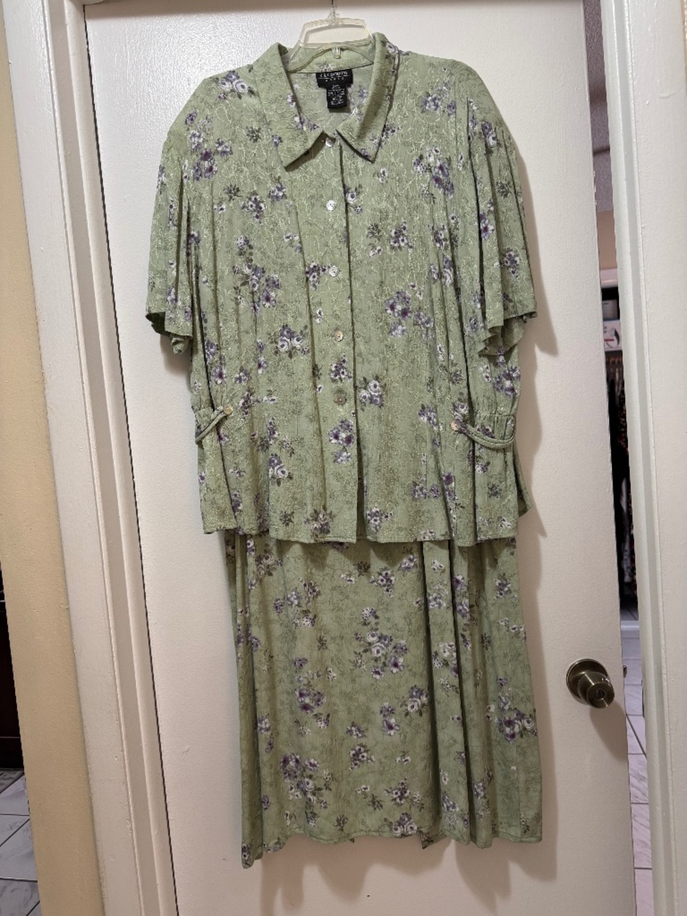K & Company Floral Button Front Dress with Zipper Size 24W